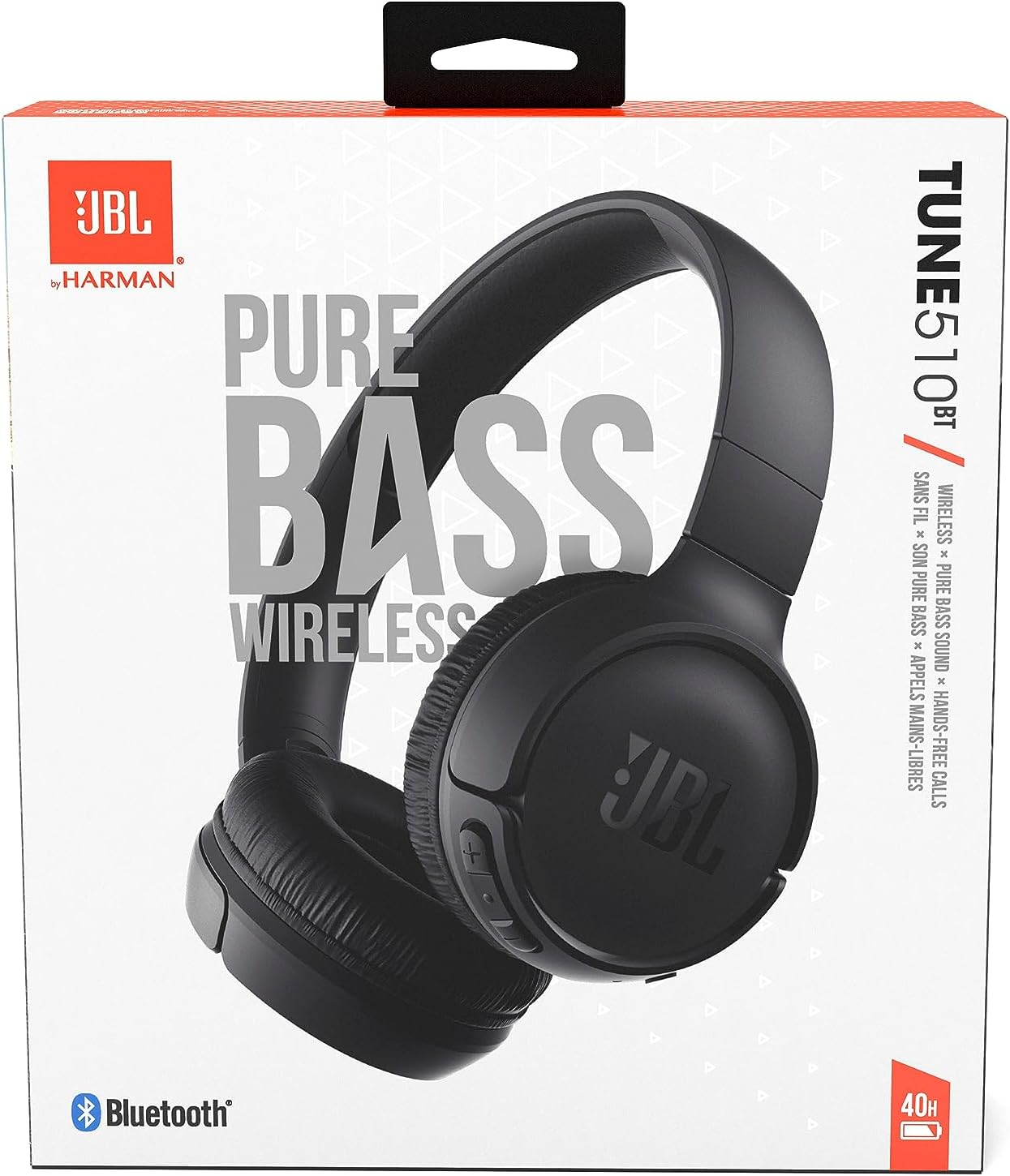 JBL Tune 510BT  Wireless  Headphones with Purebass Sound - Black HEADSET JBL Tune 510BT  Wireless  Headphones with Purebass Sound - Black HEADSET